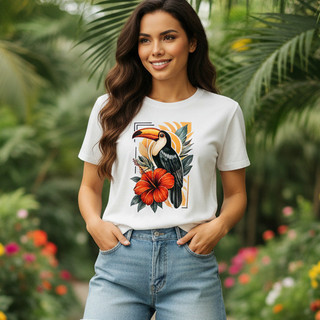 Camiseta Feminina Estampada Inspiração Rio Blusa Feminina Estampada 100% Algodão Tshirt Estampada