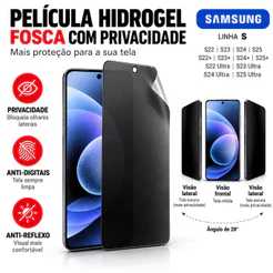 Película Hidrogel fosca privacidade Compatível Com Galaxy S22/S23/S24/S25/S25 ULTRAsérie S modelo