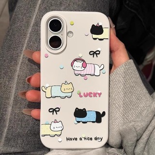 Adequado para Apple 17promax Capa de telefone Cartoon Kitten iPhone17 Novo estilo 15promax Silicone líquido com tudo inc