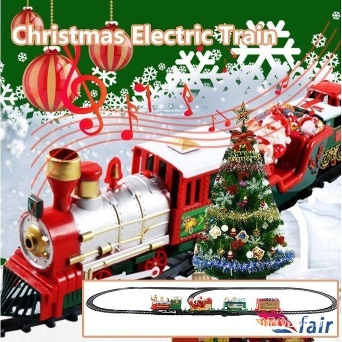Enfeites de Natal Brinquedos De Trem Elétrico De Natal Carros De Sem Música Papai Noel Árvore Decoração Modelo Conjunto