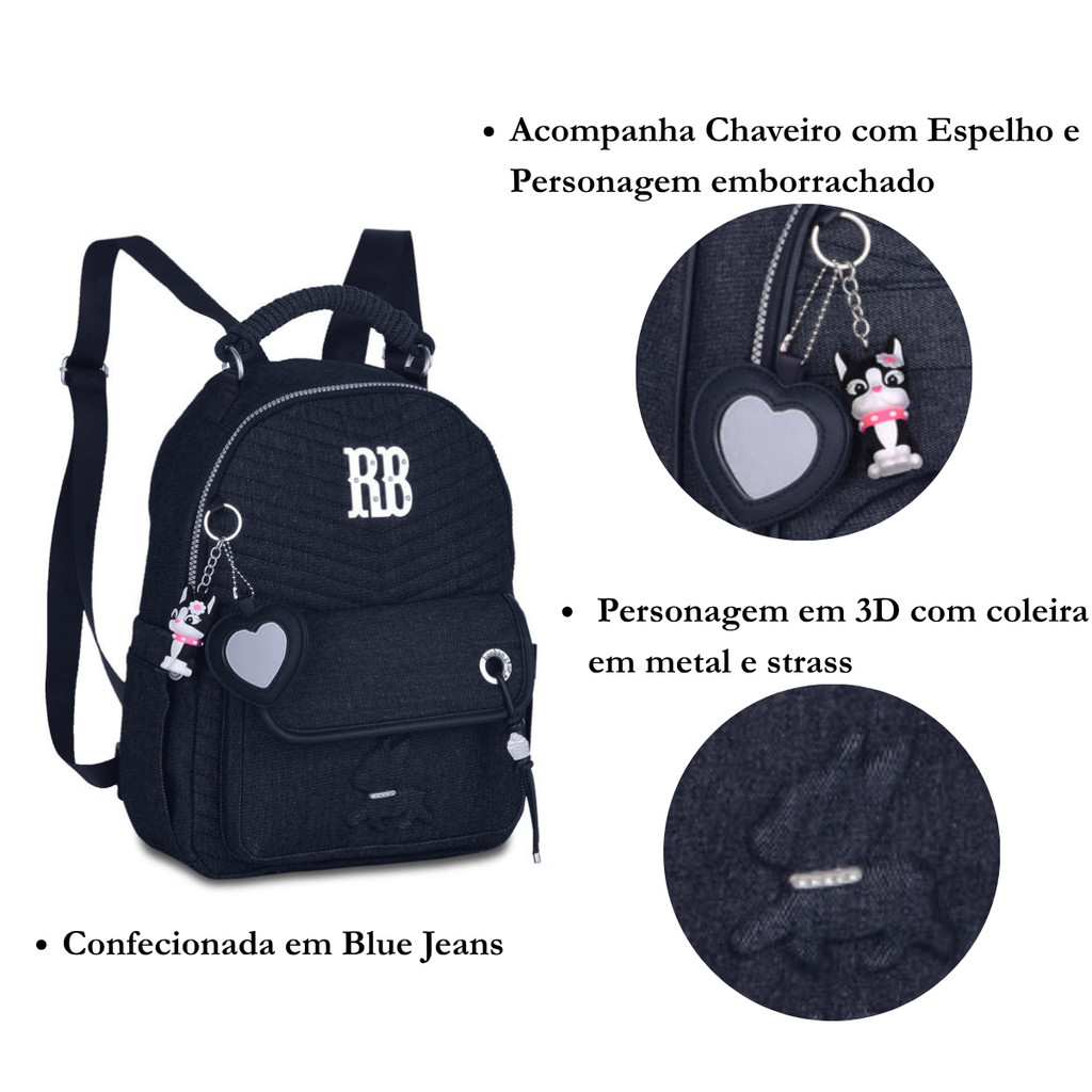 Mochila de Costas Rebecca Bonbon Jeans PEQUENA - Clio Style · foto 2