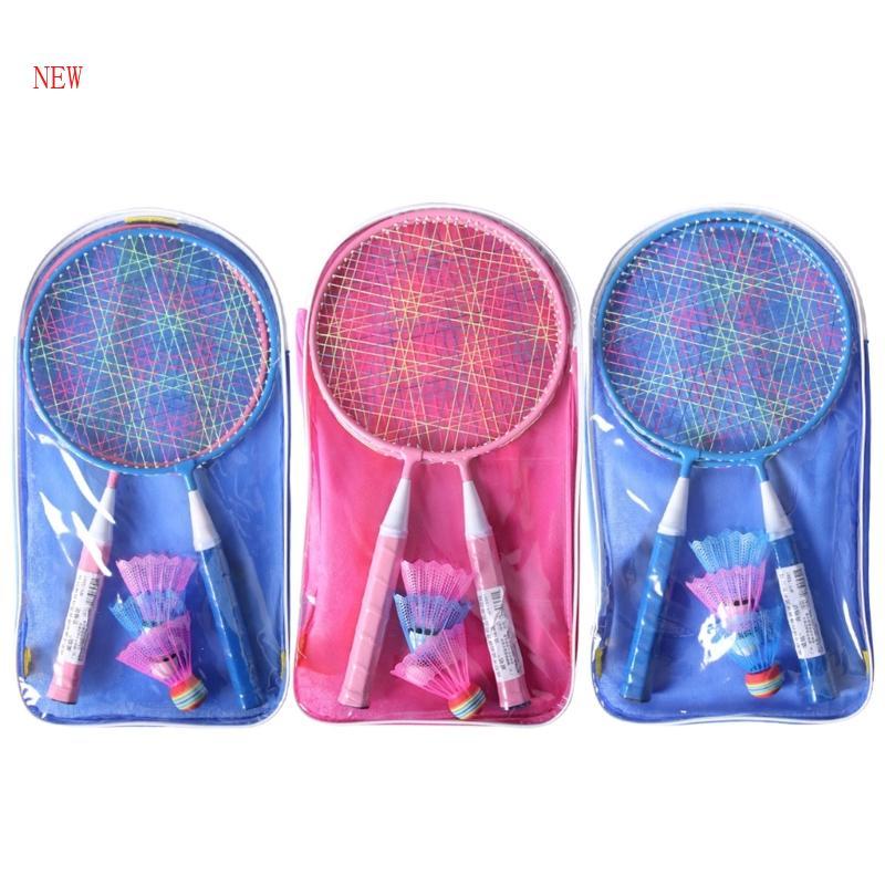 Conjunto 2 Raquetes Bolsa Transporte Para Badminton Iniciantes