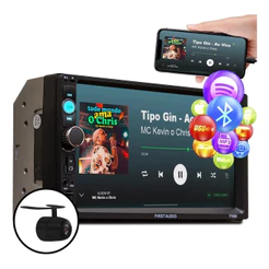 Dvd 2 Din Central Multimídia Universal Mp5 Câmera Bt Espelha