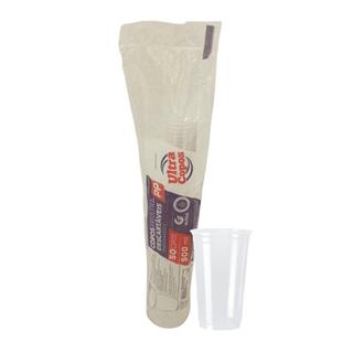 Copo de 500ml Transparente Liso PP Ultra com 50 unidades