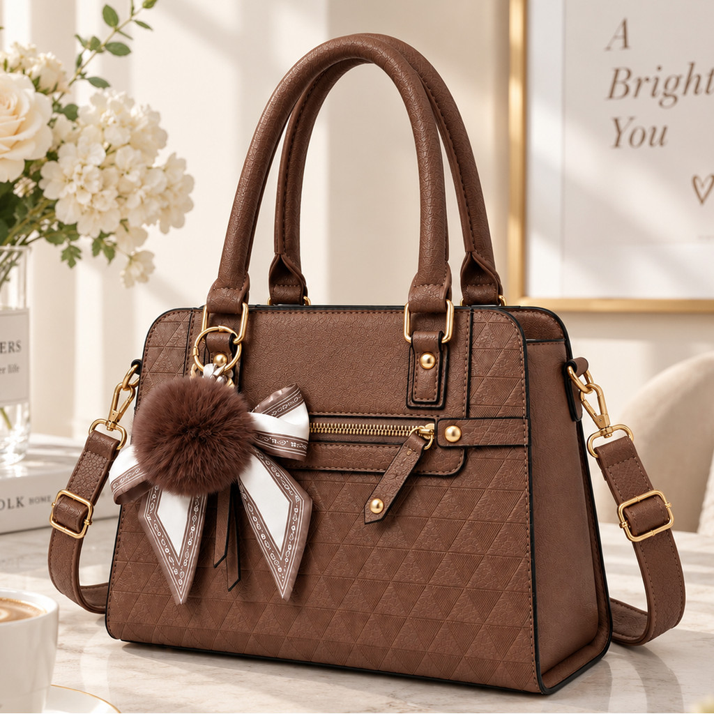 Bolsa Feminina Transversal Grande Capacidade Compartimentos Zíper Alça Acolchoada para Fim de Semana e Encontros