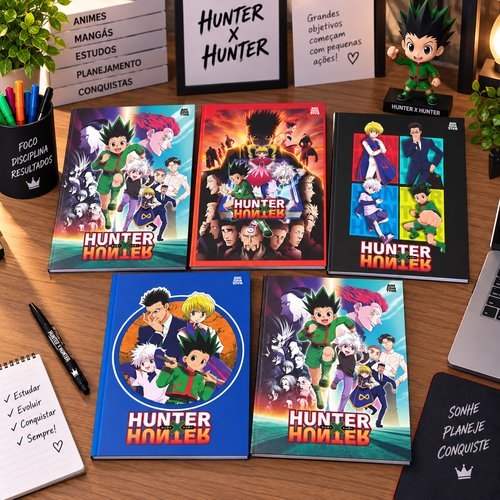 Caderno Capa Dura Do Hunter x Hunter 1 Matéria 80 Folhas