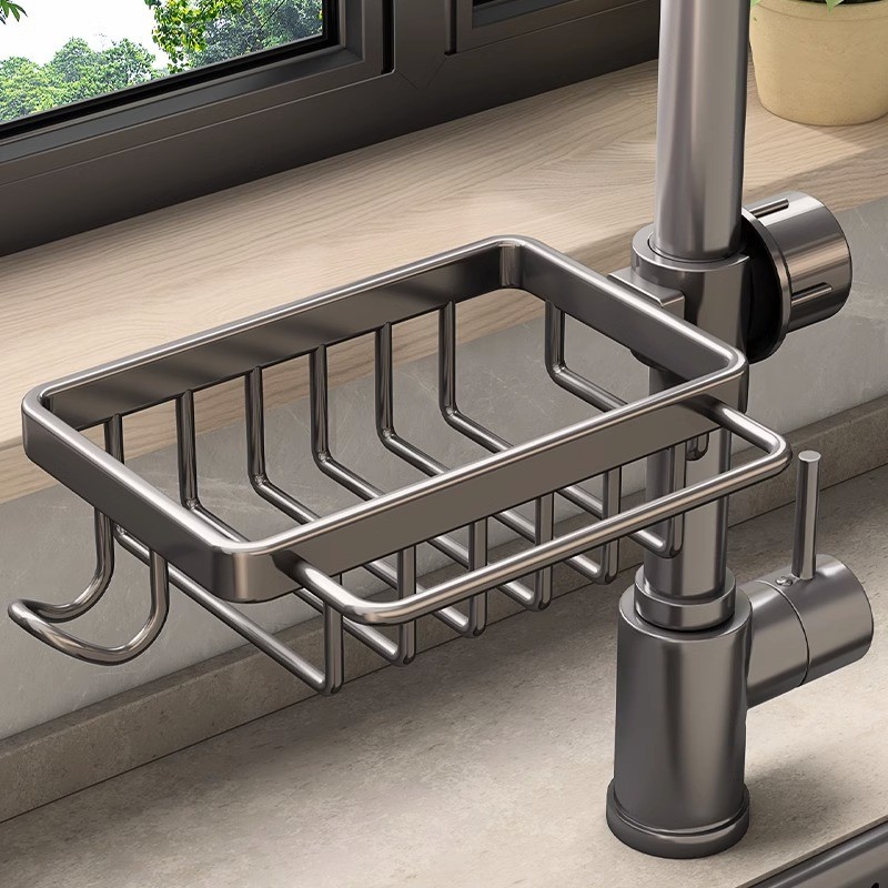 Rack de torneira de cozinha doméstico pano esponja dreno pendurado cesta rack armazenamento