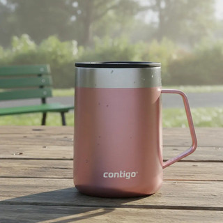 Caneca Térmica Inox Com Tampa E Alça 414 Ml - Contigo - Rosê