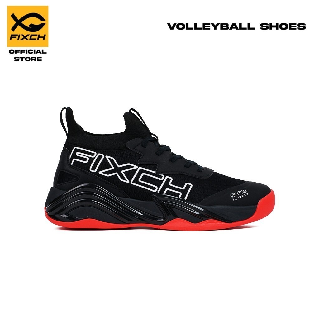 FIXCH-Tênis De Vôlei Impish 2 Mid Cut Preto-Branco-Vermelho