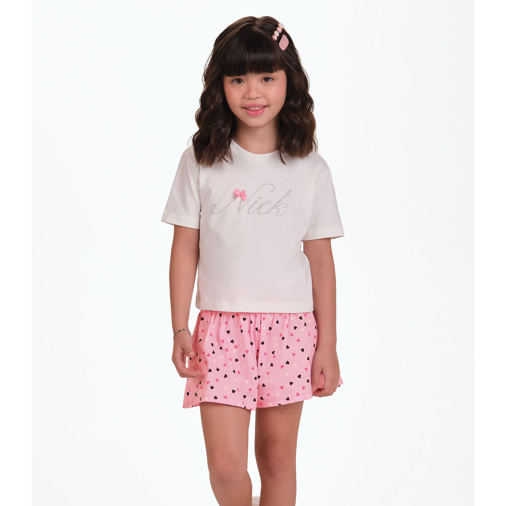 Conjunto Blusa com Shorts Menina Trick Nick Rosa
