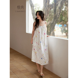 Yue interior com almofada no peito camisola feminina verão puro algodão sem mangas estilingue tamanho grande Casual bran