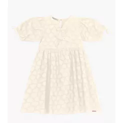 Vestido em Laise Corações e Viscose Khy Trick Nick Off White