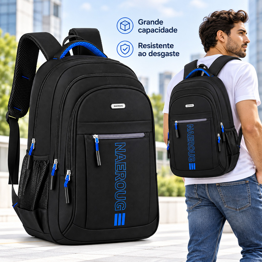 MochilaMasculino E Feminino Bolsa Viagem Resistente A Água Notebook Escolar Executiva Trabalho Faculdade