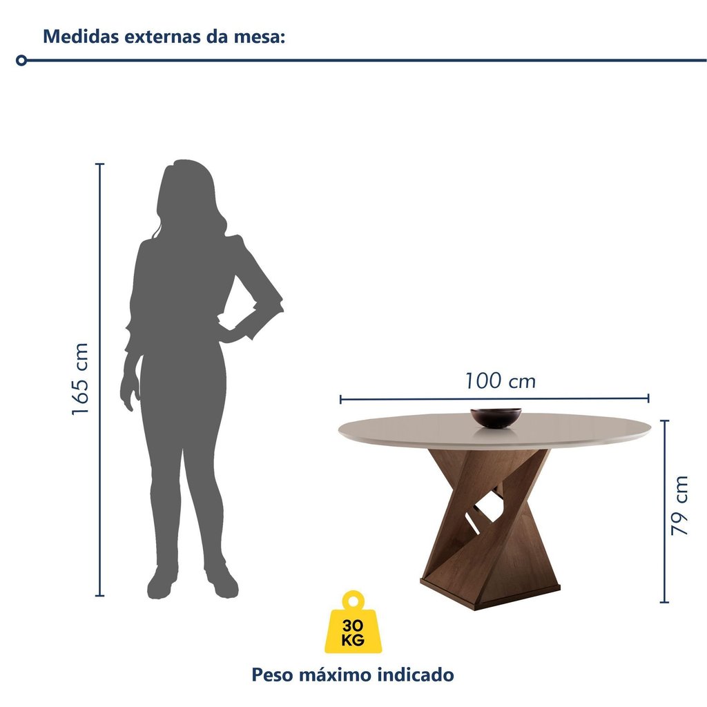 Conjunto Mesa Redonda com 4 Cadeiras Tampo MDF Barcelona Yescasa · foto 2