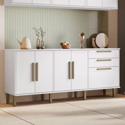 Balcão 5 Portas 2 Gavetas Lorena Branco