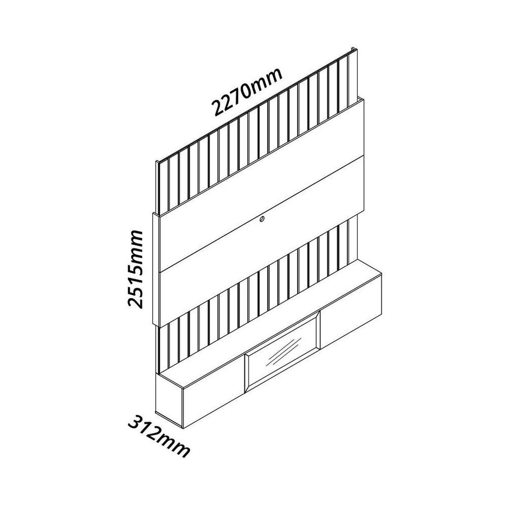 Estante para TV e Home Theater até 90 Polegadas 100% MDF com LED com Vidro Reflecta 227CMX251,5cm Soberano Marrom · foto 2