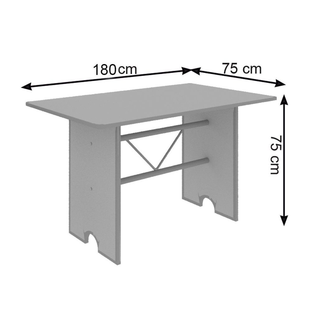 Mesa para Sala de Jantar 4 Lugares Tampo Granito 180x75cm Prata/Martelado/Ocre Martelado Prata/Ocre · foto 2