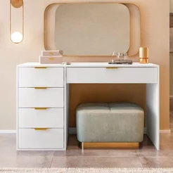 Aparador com 5 Gavetas e Porta Objetos Vita Yescasa Branco Branco