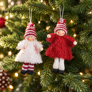 < salzburg > 2 Peças De Decorações De Bonecas De Pelúcia Feitas À Mão , Figuras De Natal De Tecido Macio , Decoração Fác
