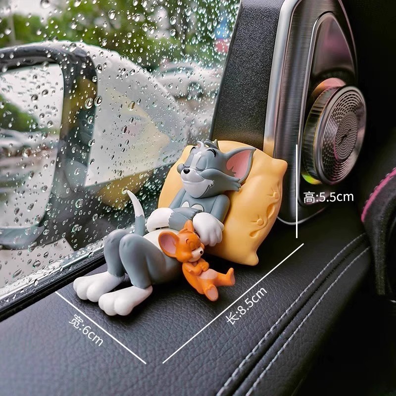 Gato e rato Tom Jerry decorações de carro interior do carro bonito mesa boneca Console central decoração interior suprim