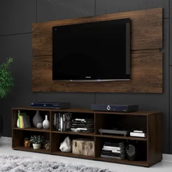 Rack com Painel para TV até 55 Polegadas 141,8cmx180cm Imperador Cacau