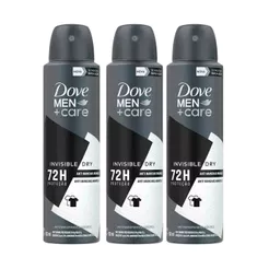 Kit Desodorante Aerosol Dove Men+Care Invisible Dry 150ml - 3 Unidades