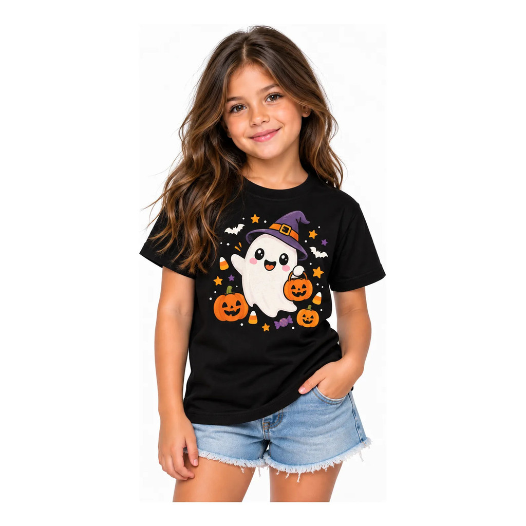 Camiseta Halloween Infantil Unissex Fantasma