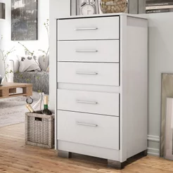 Cômoda 5 Gavetas Primacy Branco Branco