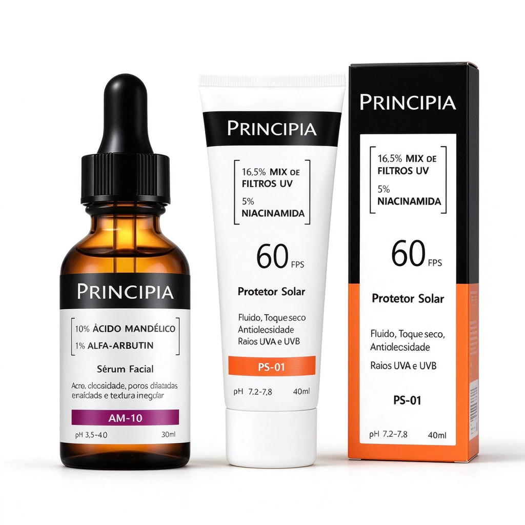 Kit Clareador com Protetor Solar: Sérum AM-10 + Protetor Solar PS-01 FPS60, Clareamento e Proteção Facial