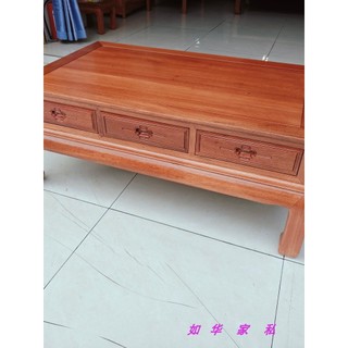 Mesa de centro de grade de abacaxi em mogno, toda madeira maciça, mesa longa para beber chá, 1.3m, sofá lateral, mesa de