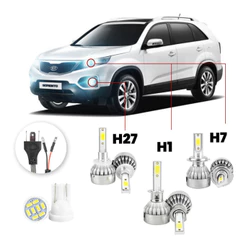 Kit Lampadas Led Kia Sorento 2010 A 2013 H27 H1 H7 20000lm