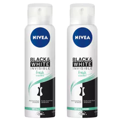 Kit Desodorante Aerosol Nivea Invisible Black & White Fresh 150ml - 2 unidades