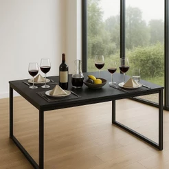 Mesa de Jantar com Estrutura de Metal – Modelo Industrial Retangular 120x80 cm