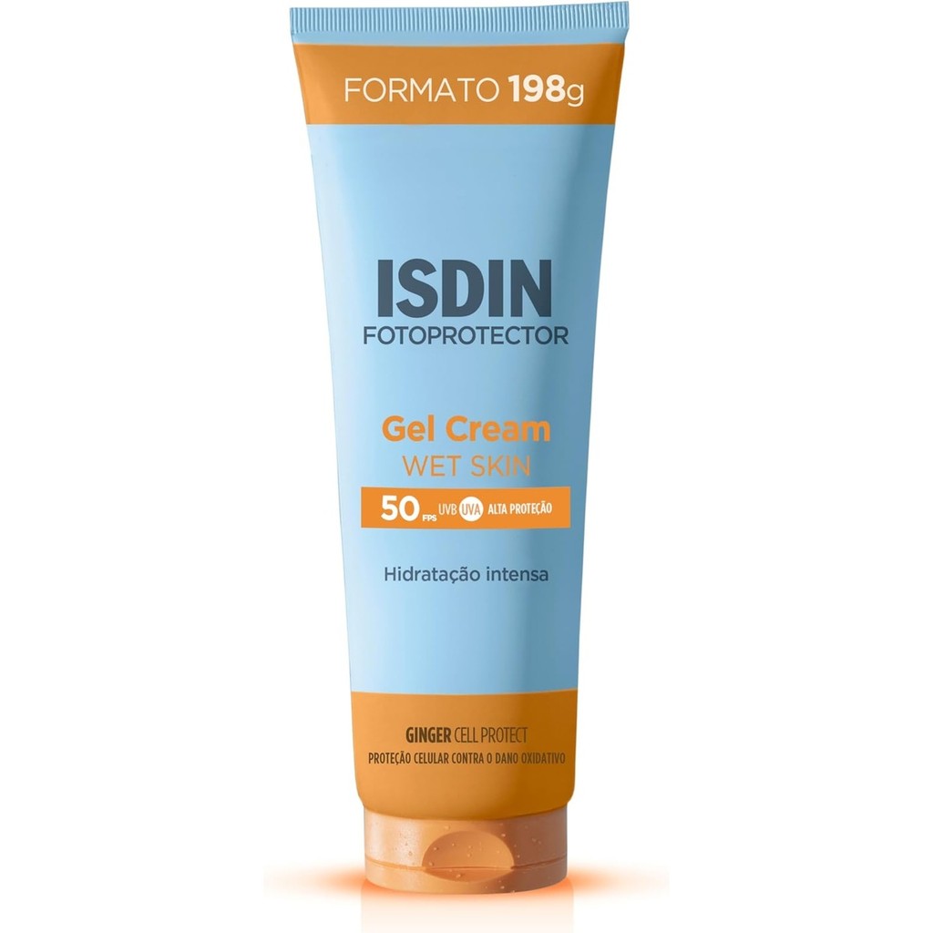 ISDIN Fotoprotector Gel Cream Wet Skin Hidratação Intensa FPS50 198g