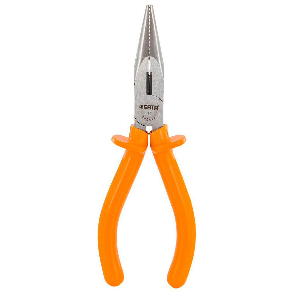 Alicate de Bico Meia Cana Curto 6" (150mm) Isolado SATA ST70041AST em Oferta na Shopee