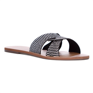 Rasteira Anacapri Tira Entrelaçada Glitter Marrom Preto e Prata - Feminino em Oferta na Shopee