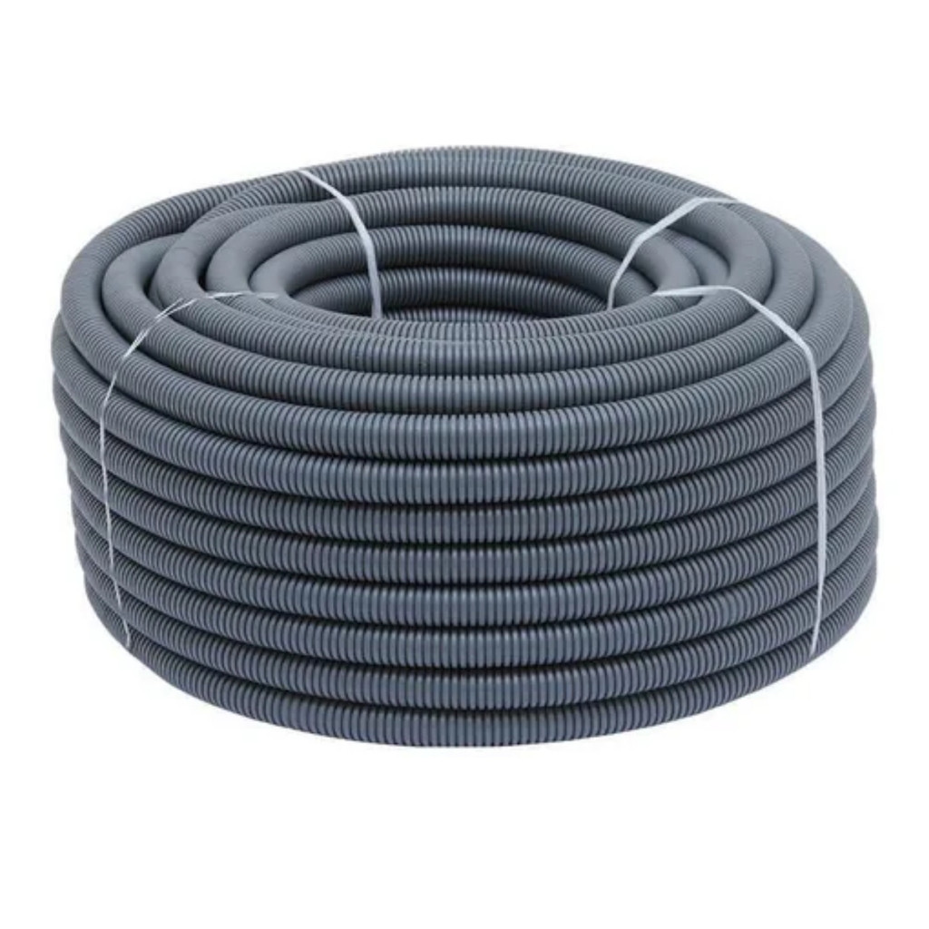 Conduíte Corrugado 3/4 50m 25mm Cinza Construção Resistente