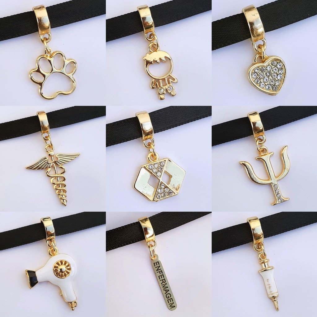 Pingente Berloque Dourado Diversos Modelos para Pulseira  - Banhado a Ouro 18k (Ótimo Presente) em Oferta na Shopee