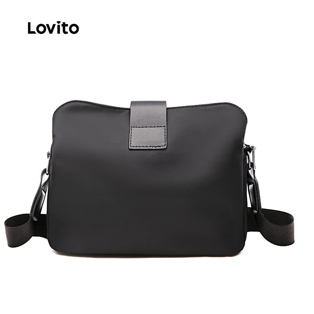 Detalhes do Lovito Casual liso Nylon resistente ao desgaste e prático bolsa Crossbody pequena bolsa de ombro para mulheres LFA76106