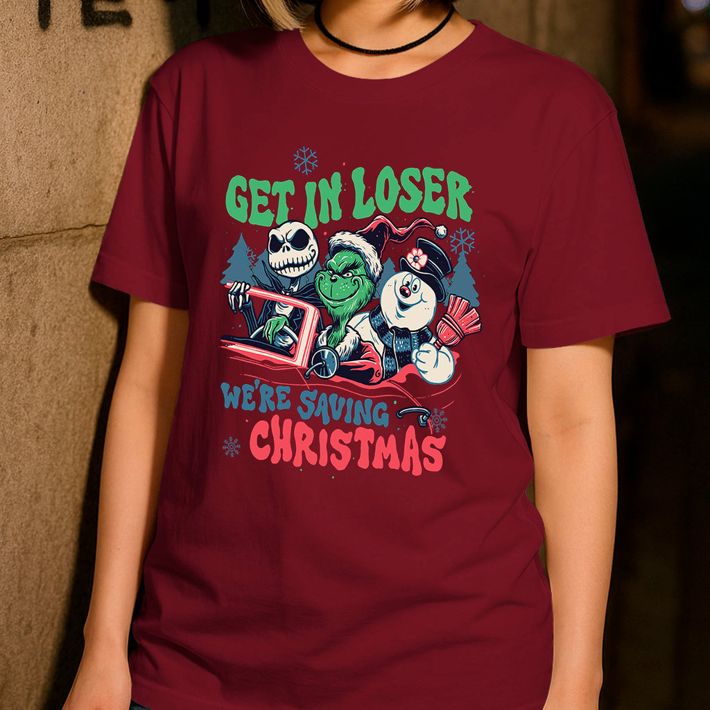 Camiseta Camisa Streetwear Unissex  Algodão Blusa Jack Skellington Grinch Frosty Natal Humor