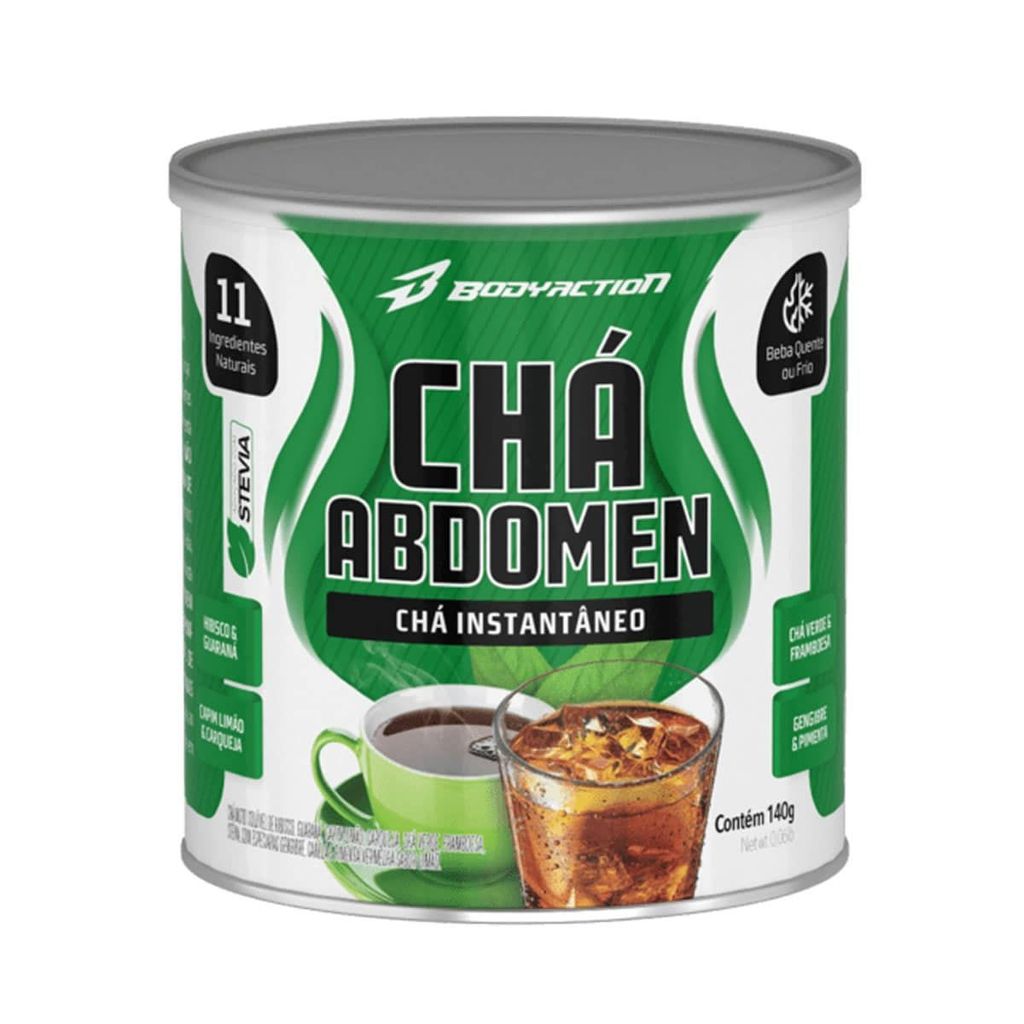 Chá Abdomen Instantâneo - 140g Hibisco, Guaraná, Capim Limão e Carqueja - BodyAction