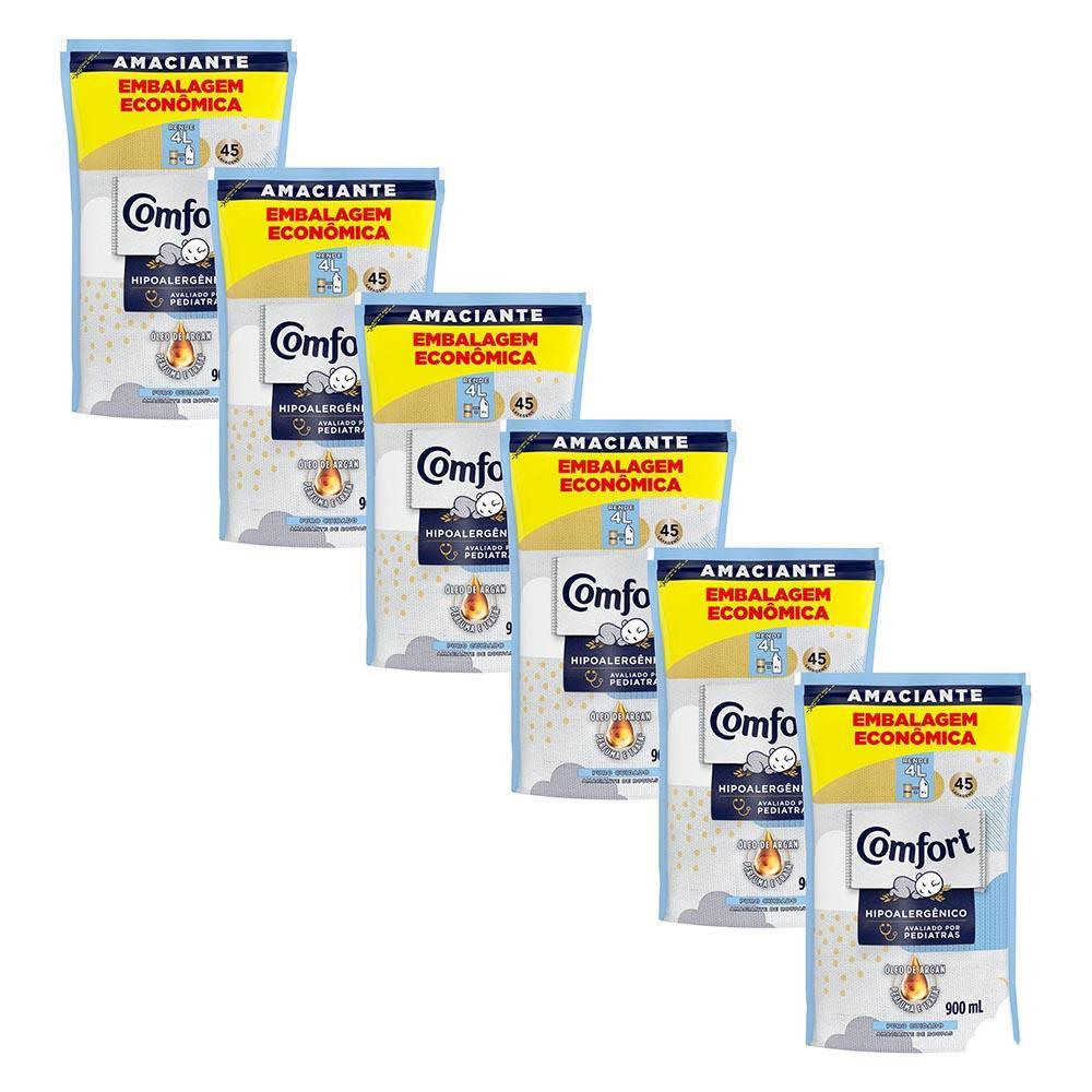 Kit 6 Refil Amaciante Concentrado Comfort Puro Cuidado 900ml em Oferta na Shopee