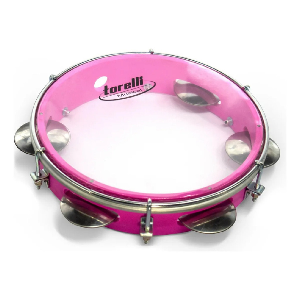Pandeiro 8'' Injetado Rosa Pele Cristal Torelli Tp848