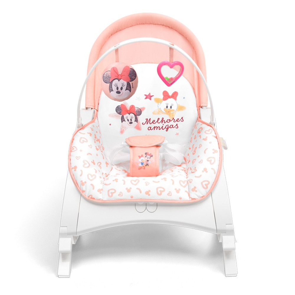 Cadeira de Descanso Vibratória Musical Happy Hop Mickey 0-20Kg Rosa - BB482 em Oferta na Shopee