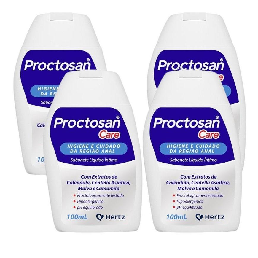 Proctosan Care Sabonete Íntimo Com 4 Frascos De 100mL Cada em Oferta na Shopee