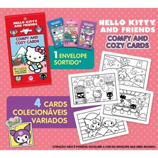 Livro Hello Kitty - Comfy and Cozy 4 Cards para colorir e colecion em Oferta na Shopee