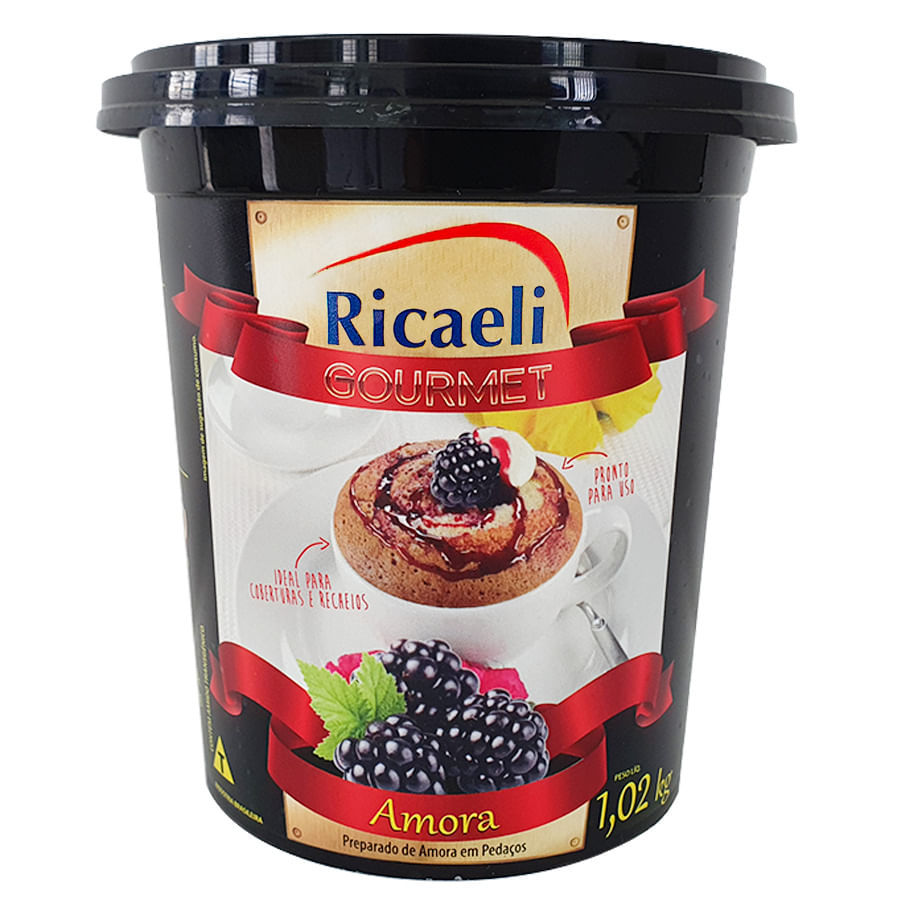 Preparado de Amora 1,02kg RICAELI para Recheio e Cobertura