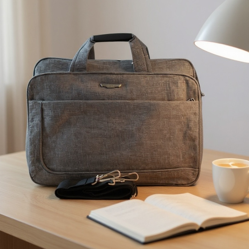 Bolsa Pasta Executiva para Notebook com Alça Transversal Grande em Nylon Feminina e Masculina