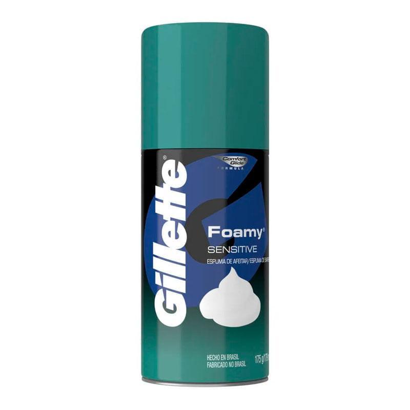 Espuma de Barbear Gillette Foamy Sensitive 175g em Oferta na Shopee