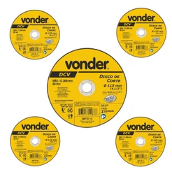 5 Disco De Corte 115mm X 1,0mm X 22,23mm DCV Vonder